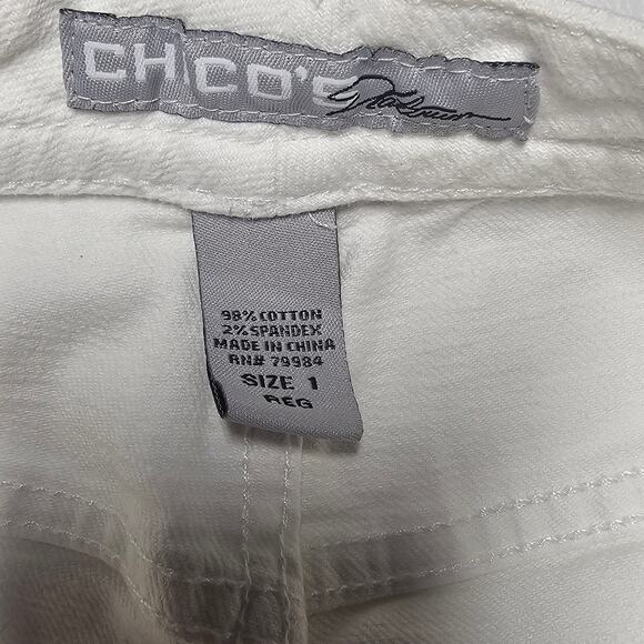 Chico's Platinum White Quartz RG Boot Cut Jeans Chico's Size 1 / US 8 - Picture 5 of 6